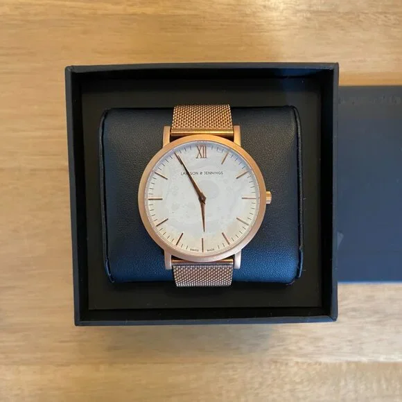 Larsson & Jennings Rose Gold Lugano Milanese Watch, 26mm LARSSON AND JENNINGS LJXII LUGANO MILANESE 26MM BLACK DIAL  main image 4